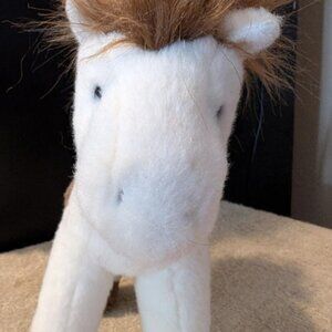 Douglas Cuddle Toys Plush White and Brown Paint Horse Item #4047